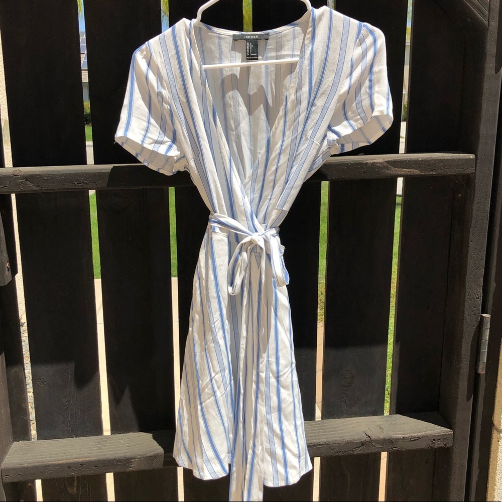 Forever 21 striped wrap dress